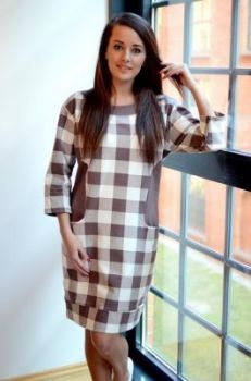 Sukienka typu oversize w kratkę