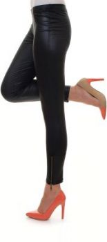 Legginsy a la skóra zamek na nogawce