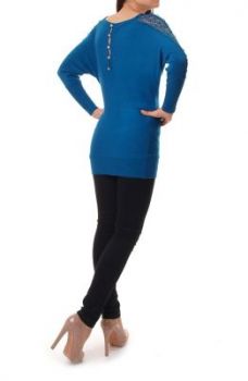 -25% SALE Sweter koronka cekinki