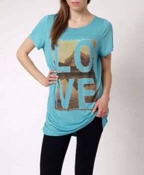 -20% SALE Długa bluzka tunika nadruk love
