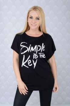 Bluzka z napisem Simple is the key