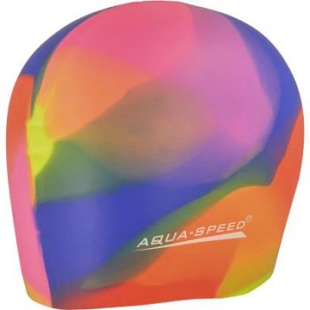 Czepek pływacki Aqua-Speed Bunt 75 różowo-pomarańczowo-niebieski