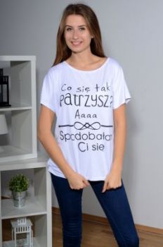 Bluzka oversize z zabawnym napisem
