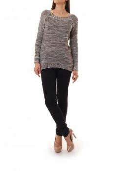 Ciepły sweter złoty zamek