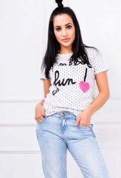 T-shirt serce nadruk I need fun