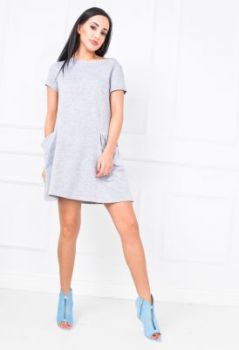 Sukienka oversize krótki rękaw i kieszenie
