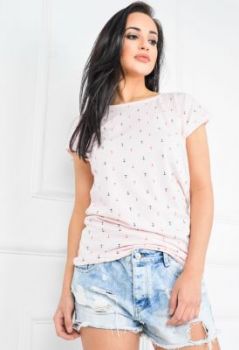 T-shirt nadruk w kotwiczki