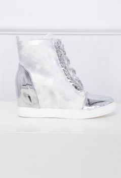 Sneakersy botki brokat