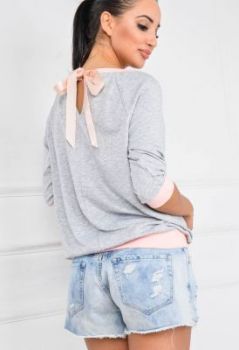 Bluzka oversize kontrastowe ściągacze