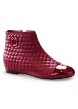 Pikowane botki złote zipy lakierowane noski