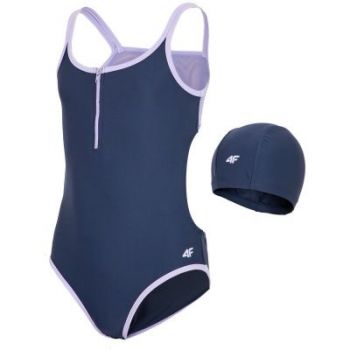 Strój kąpielowy + czepek 4f Junior J4L17-JKOS402 granatowo-fioletowy