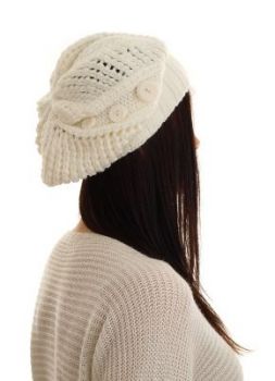 Gruba ciepła zimowa czapka beret