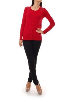 Sweter rozpinany z dżetami