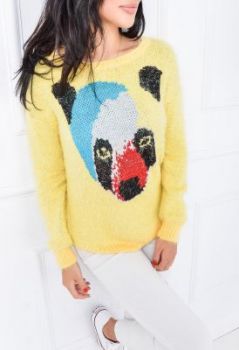 Sweter nadruk miś