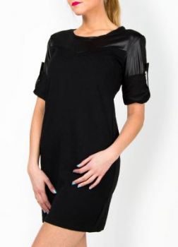 -20% SALE Sukienka rękawy eskoskóra