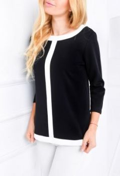 Elegancka bluzka kontrastowe obwódki