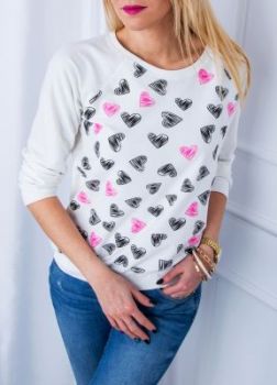 Bluza nadruk serca ściągacz