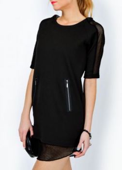 Czarna sukienka tunika siateczka