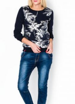 Bluza srebrny nadruk palmy