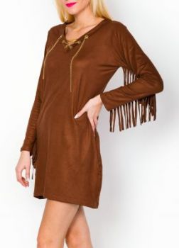Tunika frędzle na rękawach
