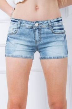 Szorty jeans kieszenie dwa odcienie