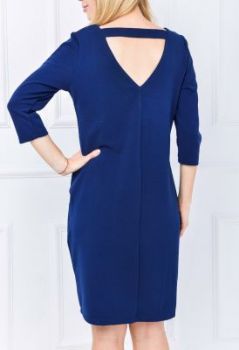 Sukienka tuba kieszenie dekolt V z tyłu