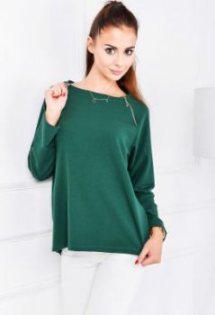 SALE Bluzka asymetryczna oversize zamki przy dekolcie