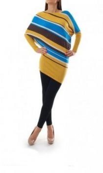 Asymetryczny sweter w paski tunika