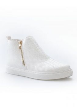 Botki slip on wężowe zamek