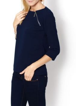 Bluzka oversize rękaw 3/4 zamek