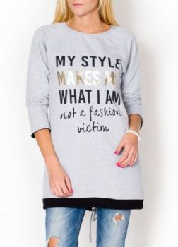 Bluza tunika oversize napis \"my style\"