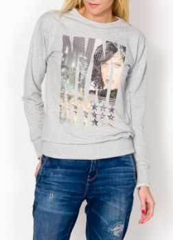 Dresowa bluza nadruk NYC twarz