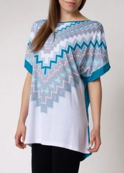 -20% SALE Aztecki wzór tunika  bluzka oversize