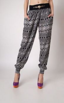 -20% SALE Azteckie wzory pumpy lekkie spodnie