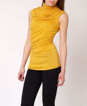 -20% SALE Golf drapowana bluzka bez rękawów