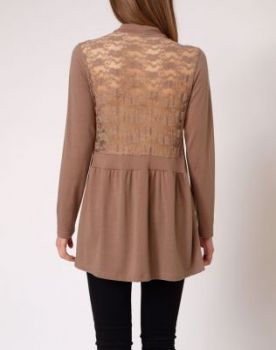 -20% SALE Kardigan koronka plecy narzutka