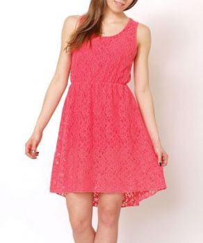 Kwiaty koronka dłuższy tył sukienka