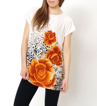 Bluzka tunika kwiaty floral