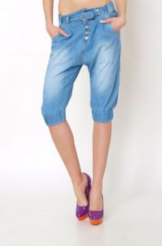 -20% SALE Szorty jeansy baggy rybaczki