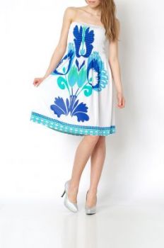 SUPER SALE Wzór folk kwiaty letnia sukienka