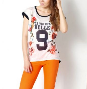 SUPER SALE Bluzka boyfriend print kwiaty
