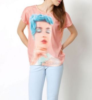 -25% SALE  Bluzka efekt 3d siateczka print