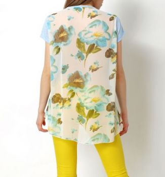 SUPER SALE Floral kwiaty bluzka mgiełka