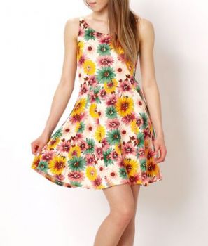 -30% SALE Sukienka wzory pepitka kwiaty