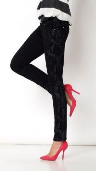 Print jeansy rurki spodnie