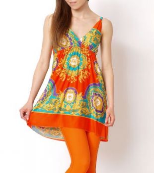 -20% SALE Wzorzysta sukienka ramiączka lato