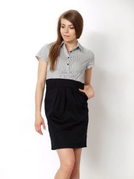 Paski ołówkowa koszulowa sukienka