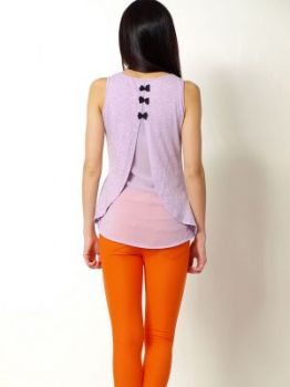 -20% SALE Mgiełka bluzka top szyfon plecy