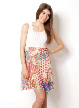 Sukienka koronka grochy kwiaty