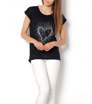 -20% SALE Koszulka bluzka serce koronka